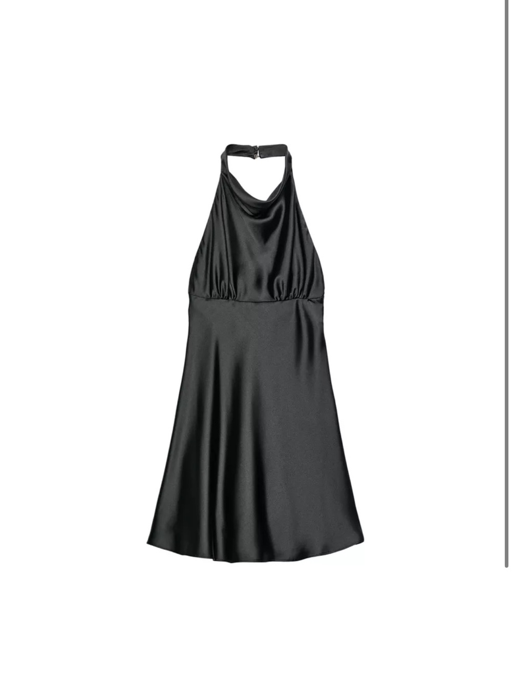 Zara Black Satin Halter Dress